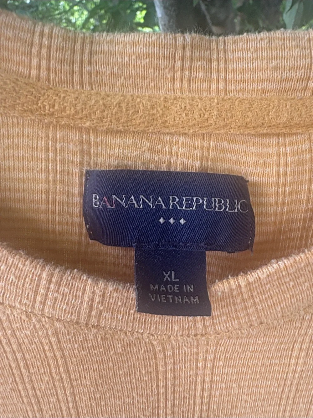 Banana Republic Ribbed Knit Crewneck Top in Warm Mustard